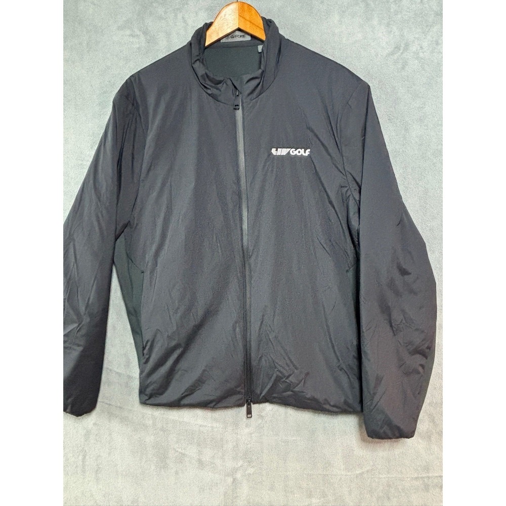 G/Fore Mens Maverick Hybrid Jacket Size Large Full Zip Up Onyx Liv Golf Logo